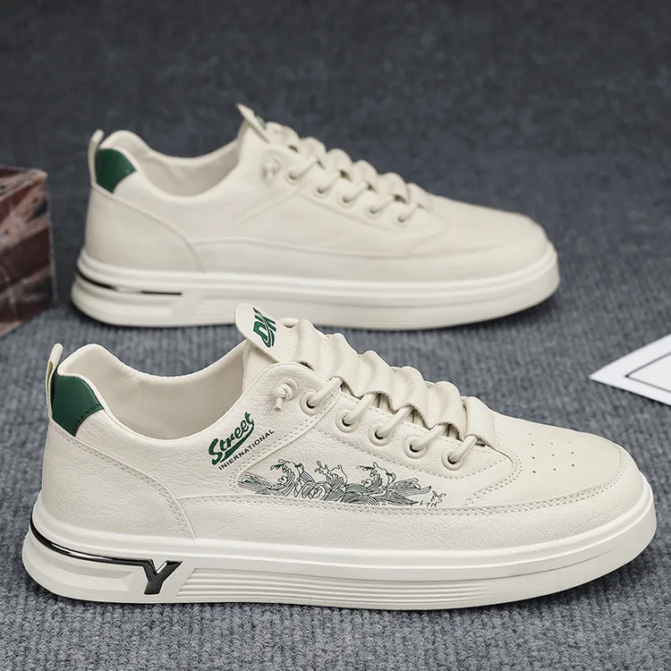 皮面板鞋百搭小白鞋休闲单鞋夏季男鞋潮鞋学生开学季四休闲板鞋