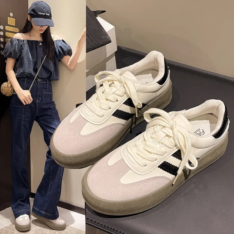 女时尚德训鞋板百搭女鞋小白鞋