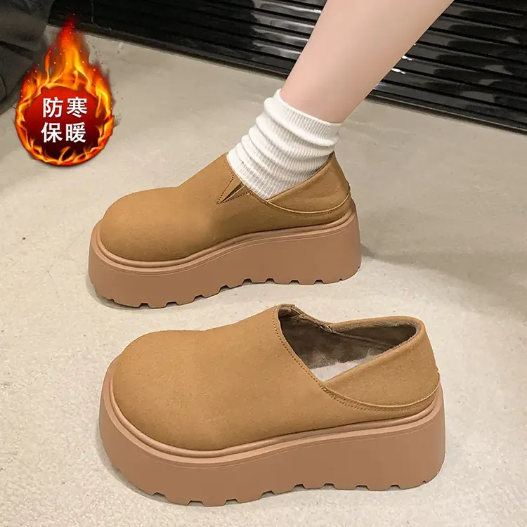 两穿厚底松糕包头拖女款2024秋冬新款外穿7增高复古休闲鞋单鞋