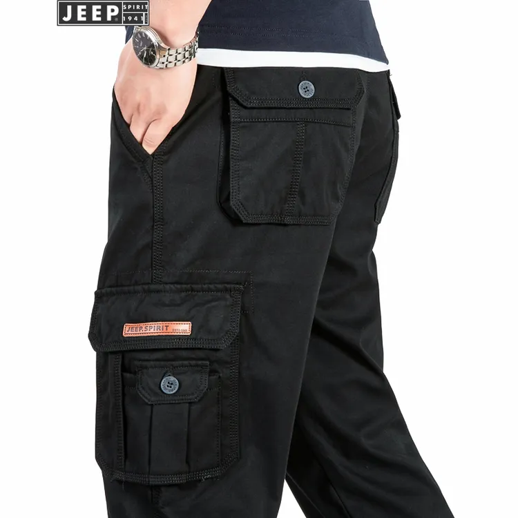 JEEPSPIRIT1941ESTD男士休闲裤加绒冬季大码时尚百搭多口袋休闲裤
