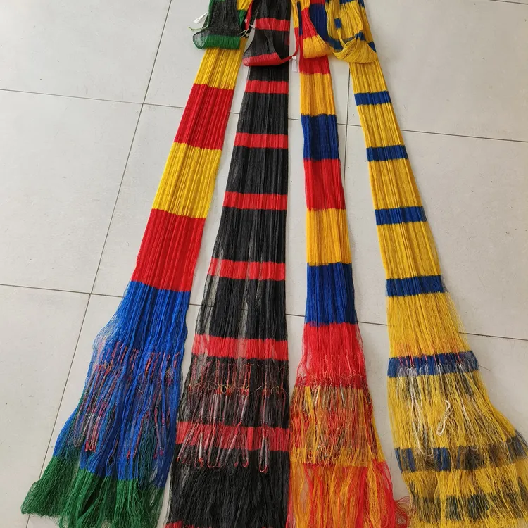 多彩缎大力马线一指半四米八斤重 铅坠子 手工渔网 下水后不退换