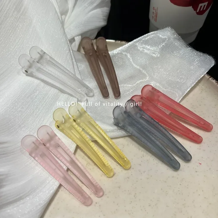 ins风磨砂质感鸭嘴夹定位夹垫发根蓬松定型百搭刘海夹化妆边夹