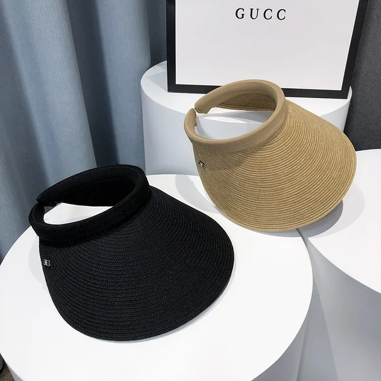 帽子女夏季草帽遮阳沙滩出游遮脸防紫外线空顶帽大帽檐防晒太阳帽