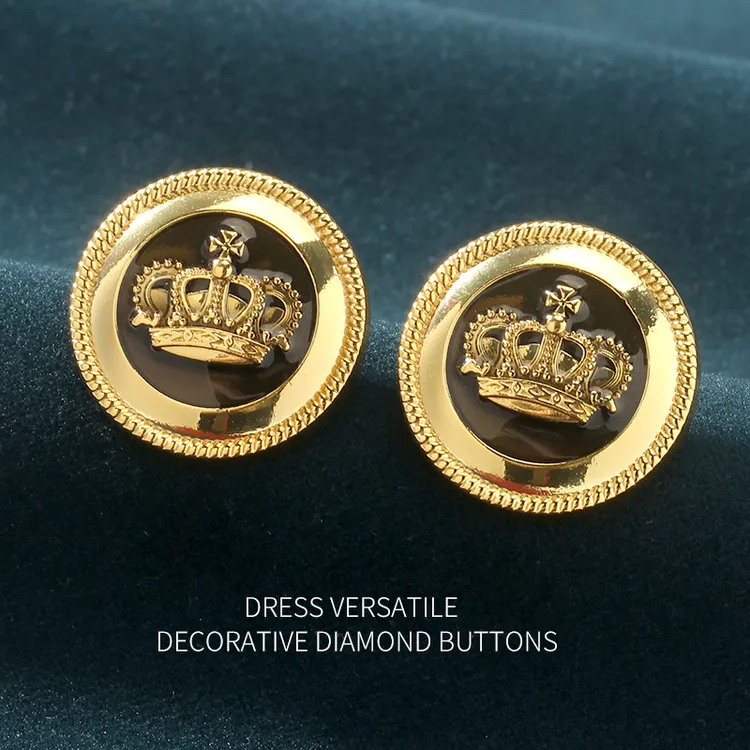 高档皇冠圆形纽扣男女上衣羊绒大衣扣子衣服西装毛衣百搭钮扣配件