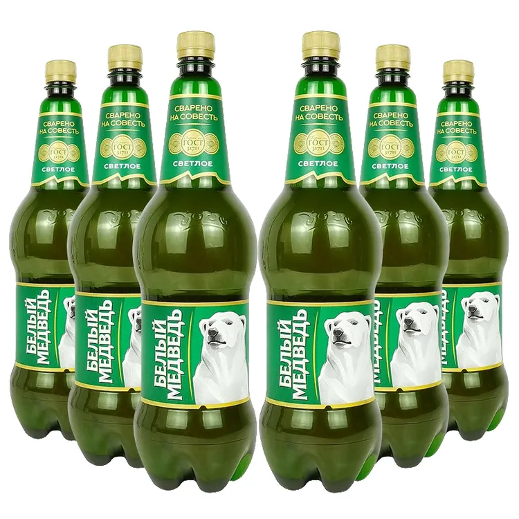 1500ml*6桶装大白熊啤酒俄罗斯进口波罗的海混装大麦小麦精酿烈性