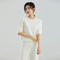 【 可可专属】东黎 山羊绒 女士秋冬针织短袖圆领羊绒衫LS270