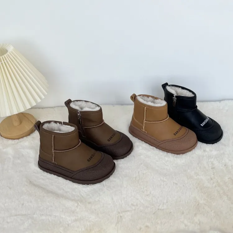 真皮儿童雪地靴男童棉鞋女童靴子棉靴雪地棉防水加厚保暖冬季新款