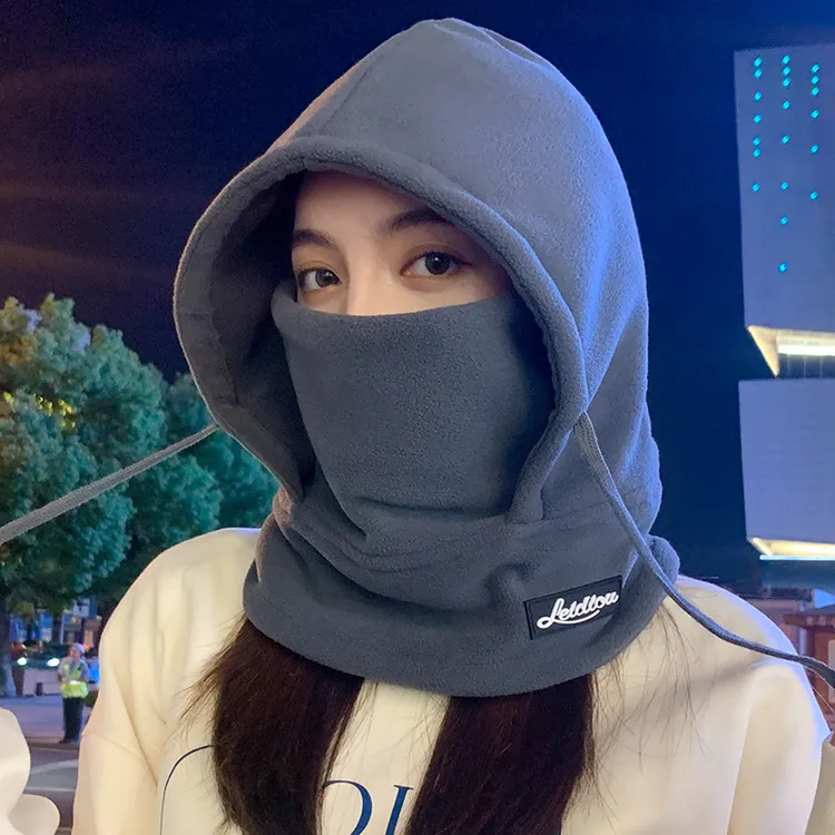 冬季抓绒面罩帽子一体女防寒保暖全脸护颈护耳户外骑行滑雪头套男