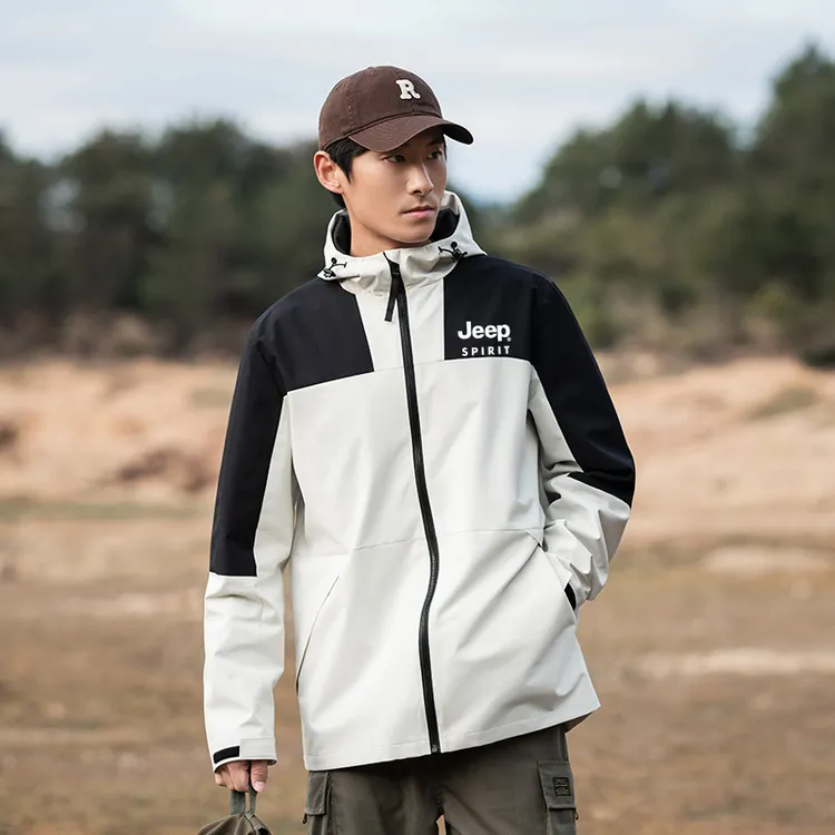 JEEPSPIRIT5333三防夹克外套四级防泼水连帽潮牌户外宽松夹克