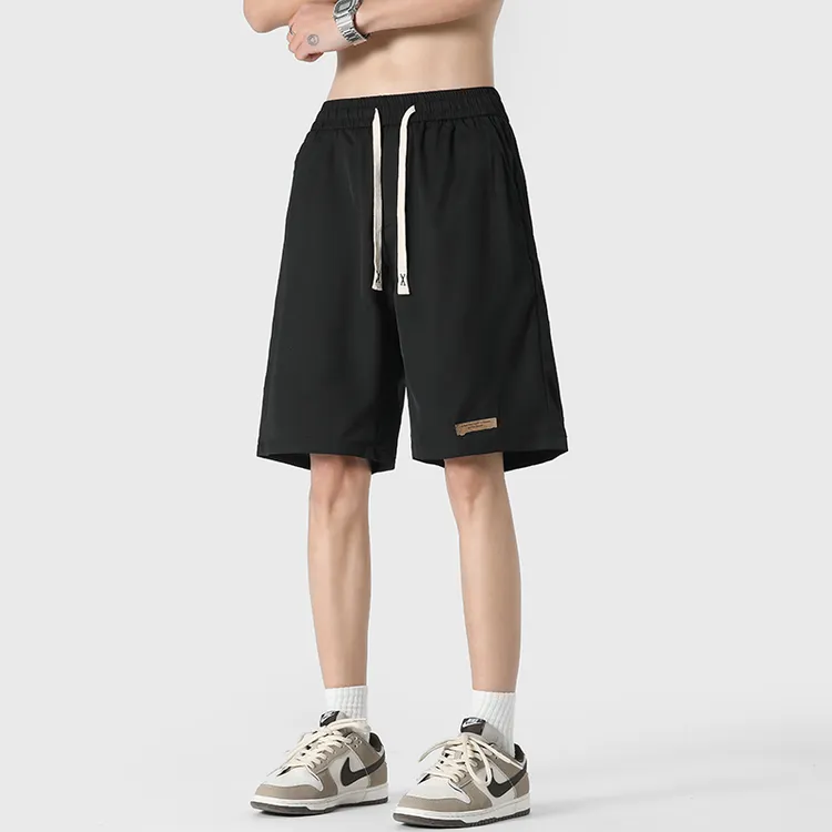 男士宽松冰丝速干短裤运动骑行外穿休闲裤潮牌透气简约透气夏季
