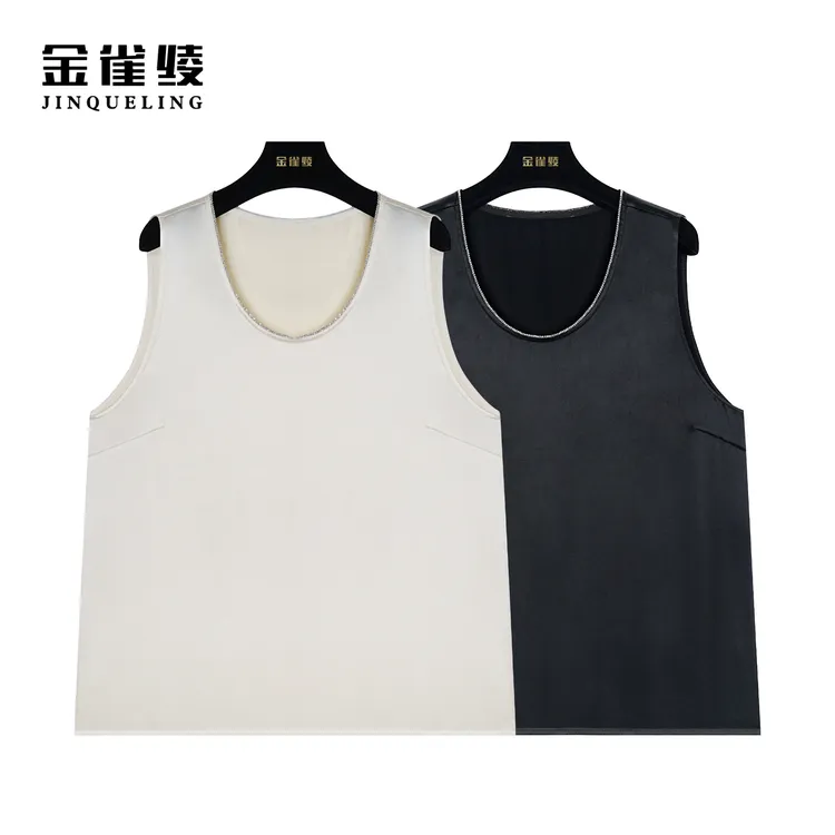 金雀绫【财阀家】新款圆领休闲透气纯色背心AS6290