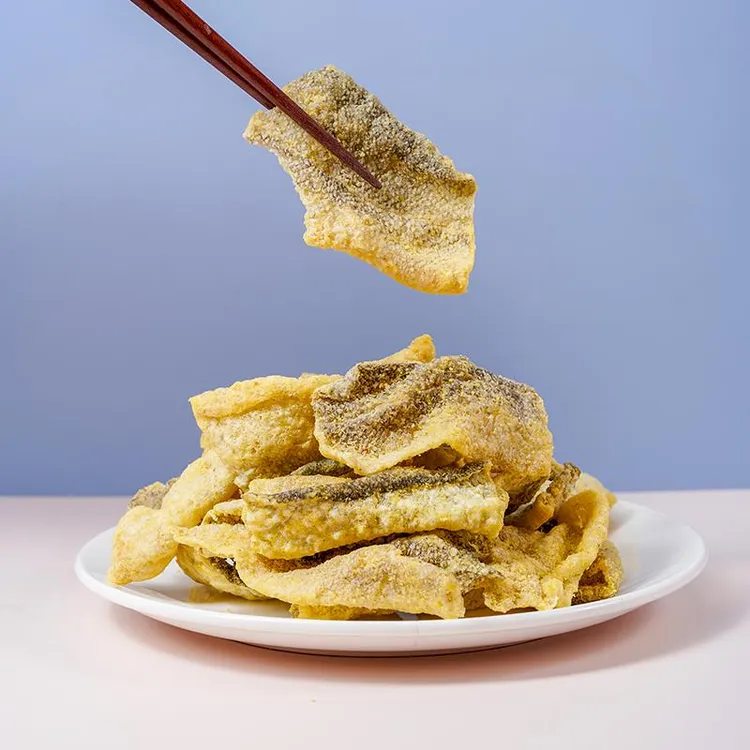 蛋黄鱼皮g香脆鳕鱼皮香酥零食海鲜零食即食小吃休闲海味零嘴笋1g