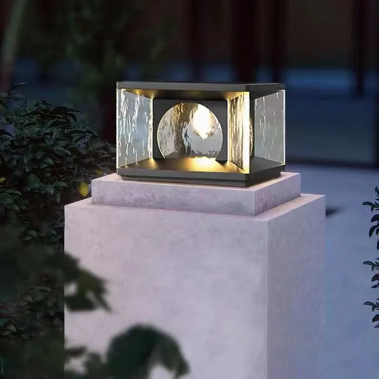 太阳能柱头灯户外庭院灯简约防水别墅大门围墙灯花园柱子门柱柱灯