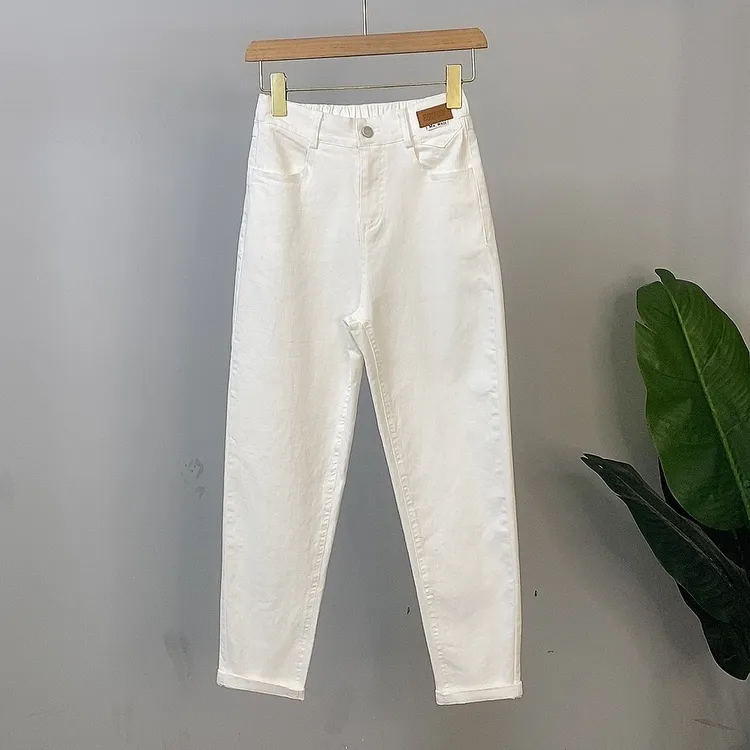 老爹裤女2025春夏款宽松百搭大码高腰显瘦弹力休闲裤哈伦裤长裤潮