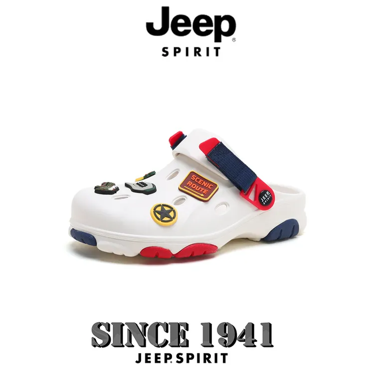 JEEP SPIRIT吉普洞洞鞋夏季休闲外穿透气防滑包头洞洞鞋