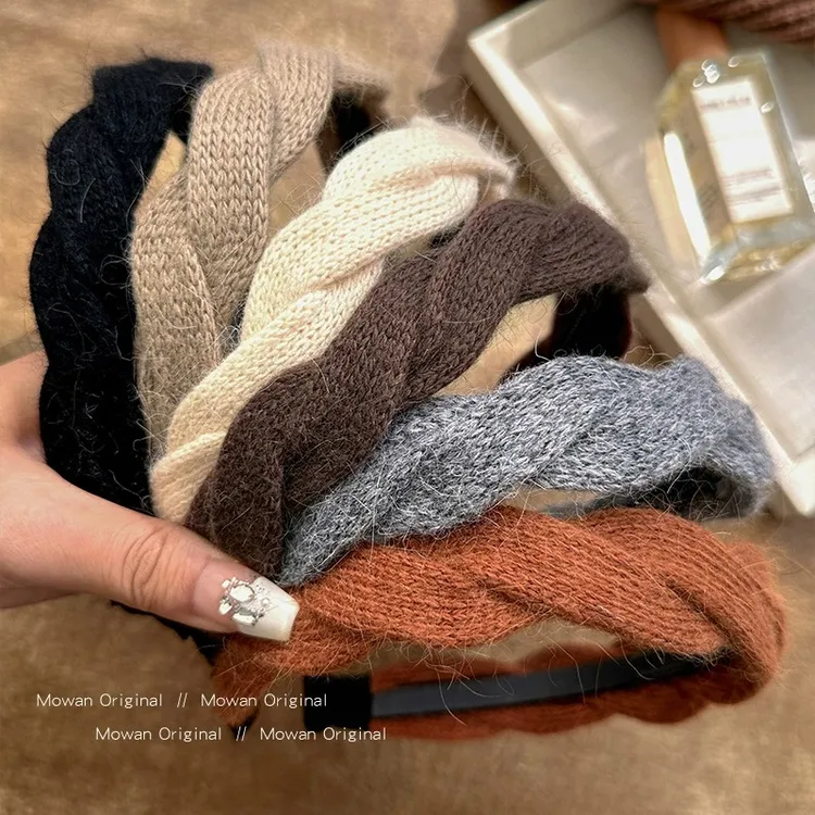 复古麻花针织毛线发箍女2025新款头箍发捆洗脸发卡高级感头窟发饰