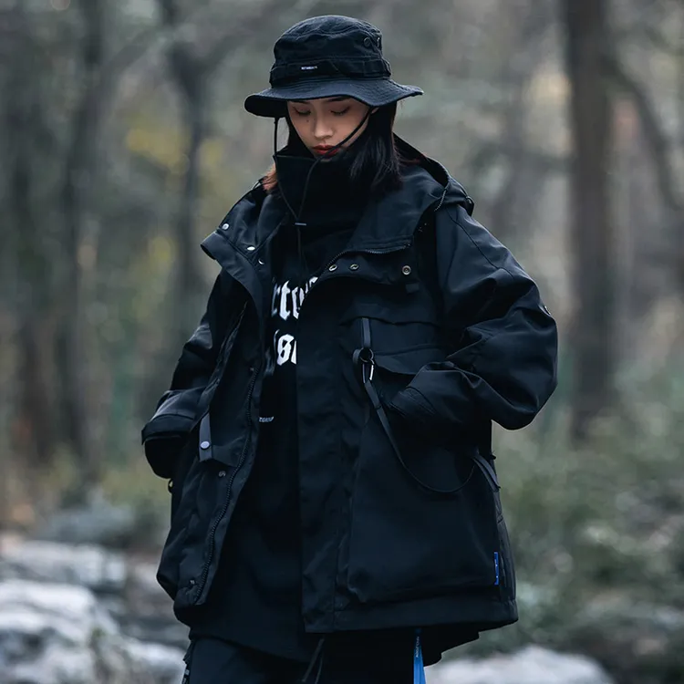 AOGZ潮牌工装外套男女款秋冬机能风美式防风夹克情侣冲锋衣连帽