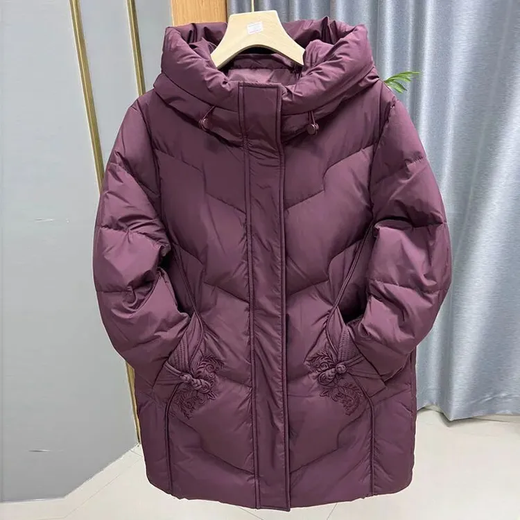 中老年人棉袄女款冬季奶奶冬装羽绒棉服妈妈秋冬国风刺绣棉衣外套