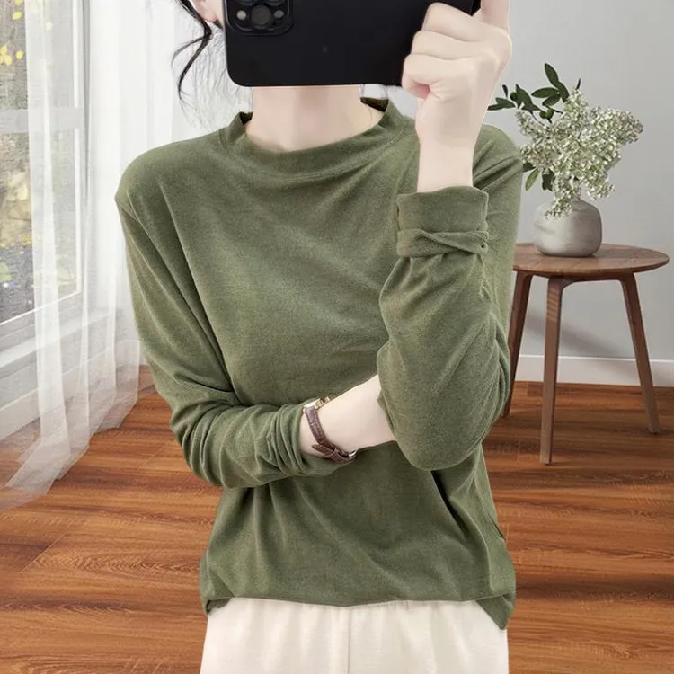 高品质~舒适柔软打底衫秋冬女装百搭内搭减龄上衣亲肤保暖长袖T恤