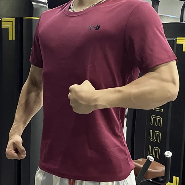 健身显肌肉速干T恤男短袖运动短袖休闲圆领撸铁衣服肉健身短袖