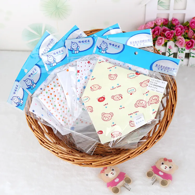 宝宝纯棉口水巾三角巾婴儿新生儿围嘴吐奶防水围兜