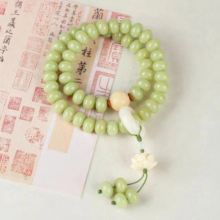 【青水芙蓉】菩提根算盘珠菩提手串女文玩学生双圈手持绕指柔