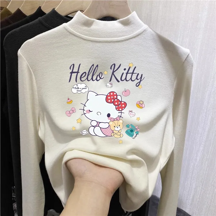 女童德绒加绒打底衫秋冬半高领长袖T恤秋冬季儿童加厚磨毛上衣