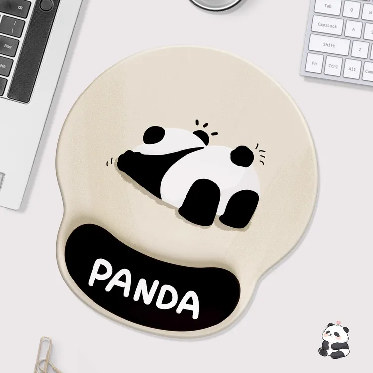 可爱熊猫护腕鼠标垫女手腕垫防滑硅胶垫记忆棉办公笔记本键盘手托