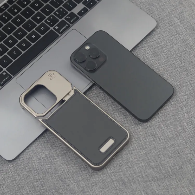 新款适用于苹果15ProMax无边框磁吸手机壳iphone14皮质金属香薰壳