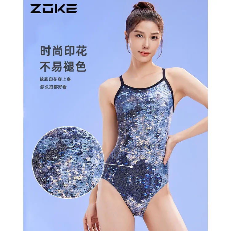 【洲克】解先森专属黑天鹅游泳衣专业运动训练竞速泳装zoke速干