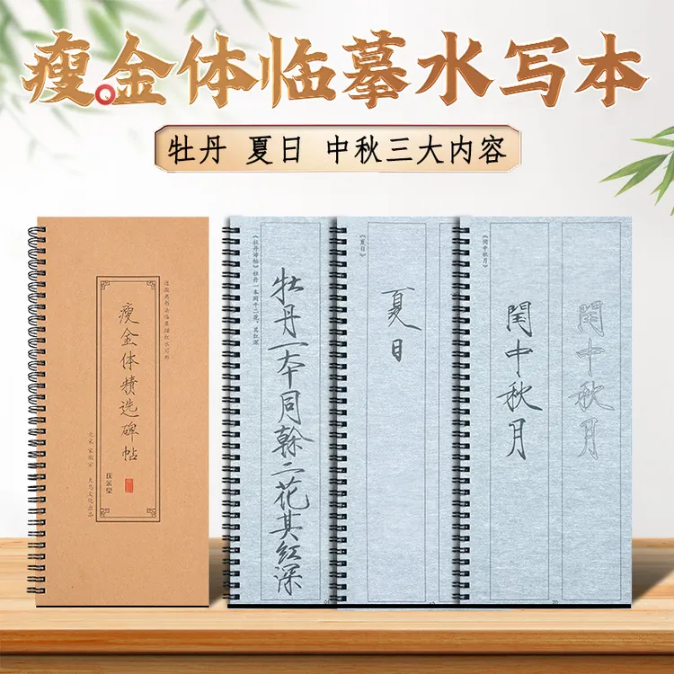 临摹入门宋徽宗原碑帖练习字体毛笔初学描红诗帖书法专业水写布
