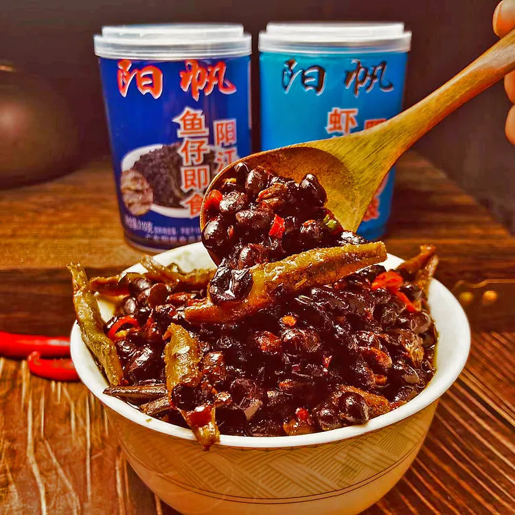 广东农家阳江即食食用豆豉拌饭拌面下饭菜鱼仔虾仔豆豉酱香辣开胃