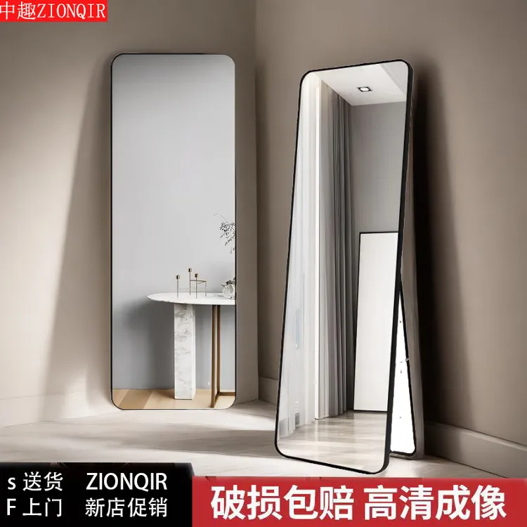 立式全身镜落地镜壁挂试衣镜学生宿舍简约客厅两用可移动挂墙卧室