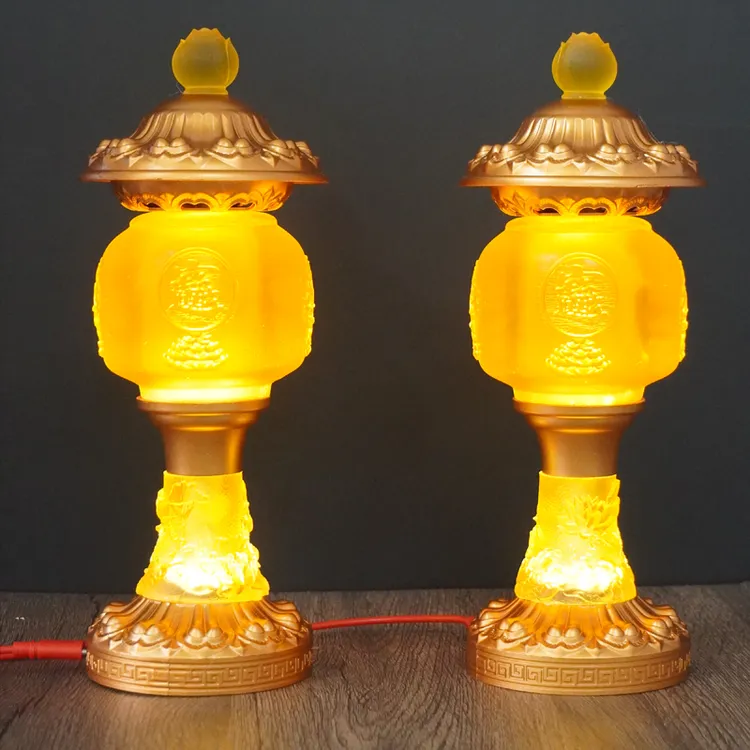 【百搭款】琉璃供灯新款插电蜡烛台招财长明灯LED 佛台水晶供灯莲花