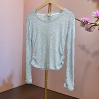 薄款针织衫圆领收腰款秋季上衣女