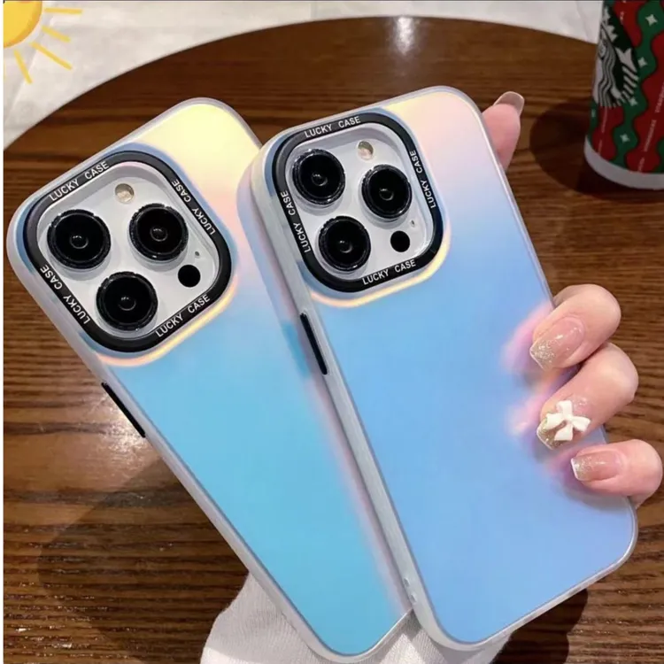 适用于苹果/华为/oppo/vivo/小米/IMD变色龙镭射纯色手机壳渐变
