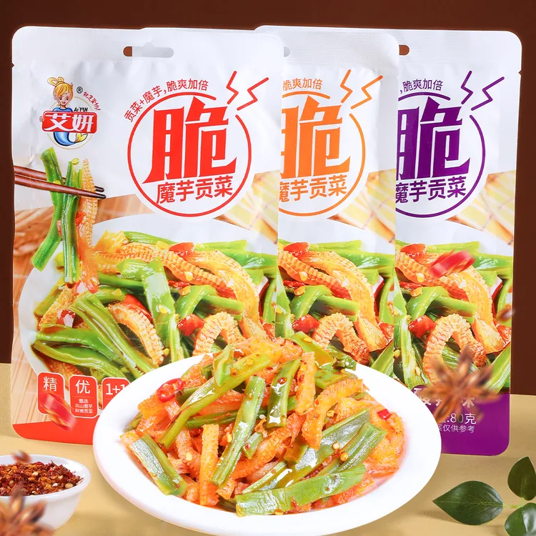 艾妍魔芋贡菜80g/袋中袋香辣解馋蒜香休闲酸辣休闲零食