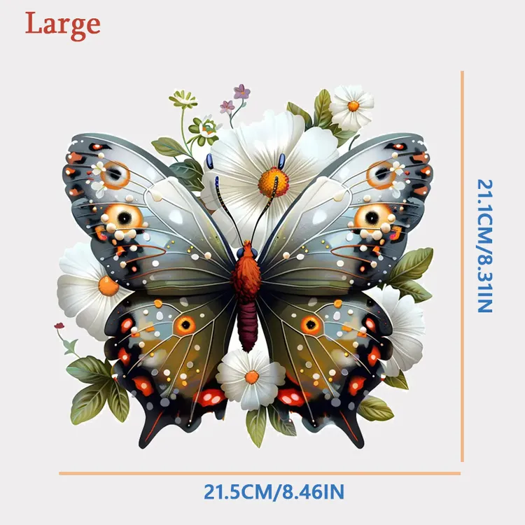 蝴蝶花朵印花熨斗熨烫烫画贴流行热转印T恤烫画布料装饰烫画贴