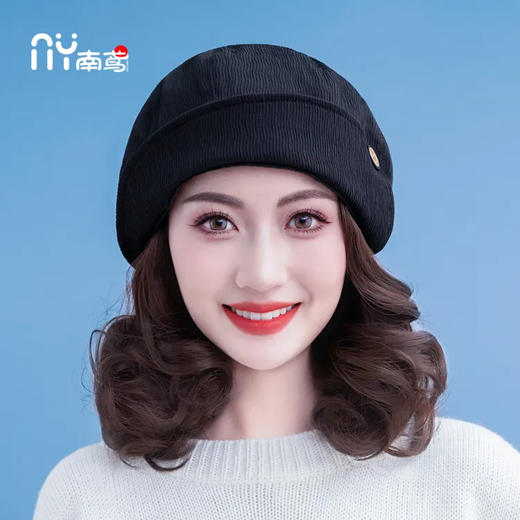 帽子假发一体秋冬季贝雷帽假发帽子女款2025新款时尚短卷发可拆卸