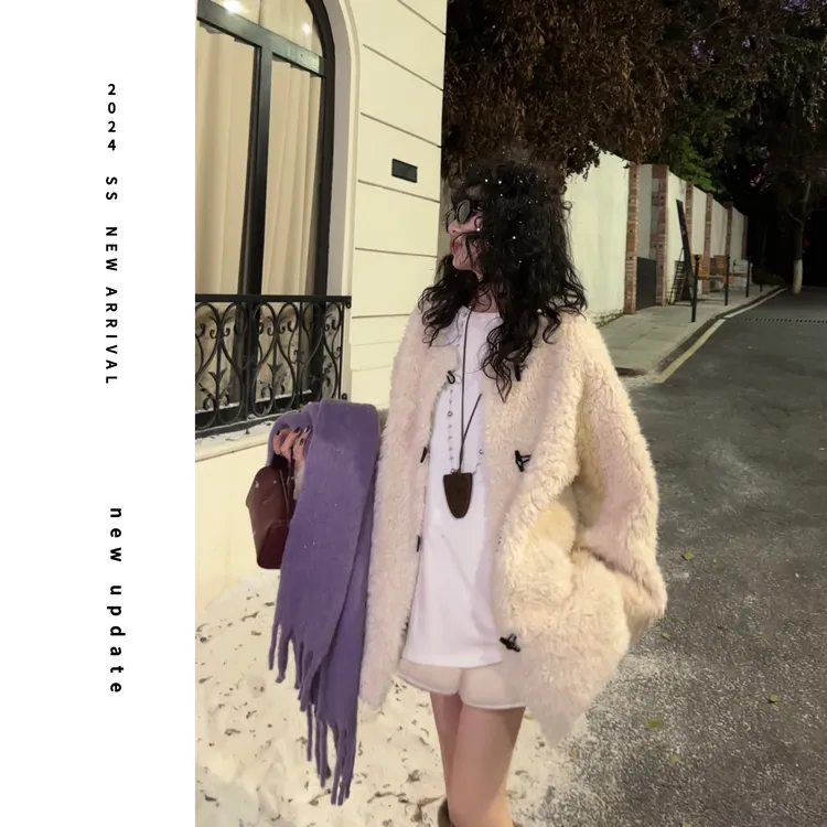 现货【颖子定制】赏金猎人~秋冬毛毛外套女宽松高级感开衫外套 6546