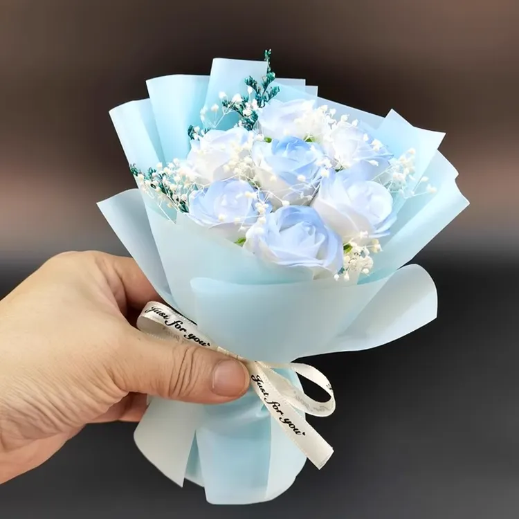 迷你小花束玫瑰花碎冰永生花香皂花干花低价便宜礼物送女朋友老师