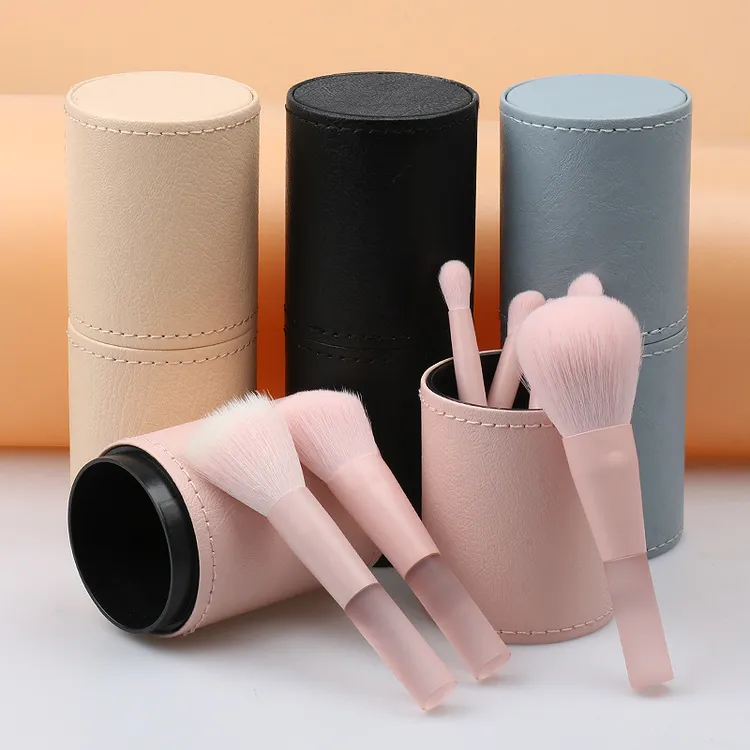 新款MINI化妆刷桶PU收纳筒防尘化妆筒眉笔大容量收纳盒笔筒现货
