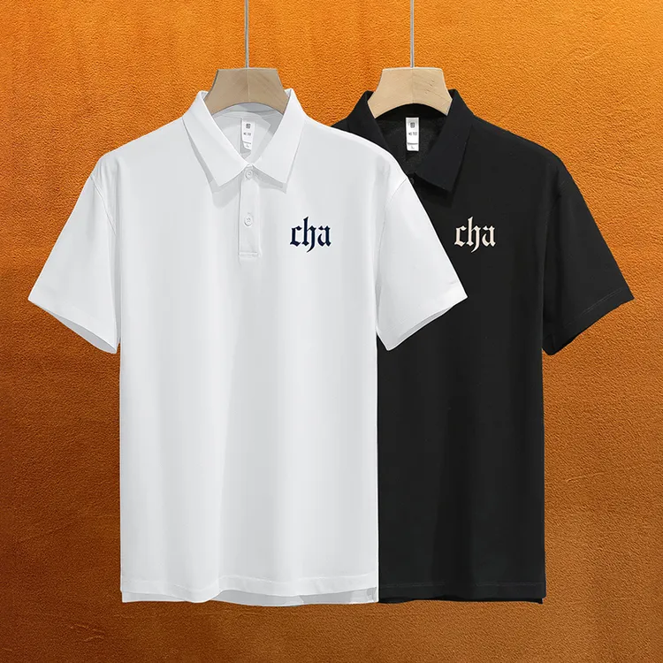 夏季翻领polo衫短袖t恤男商务休闲冰丝凉感有领半袖带领体恤潮流