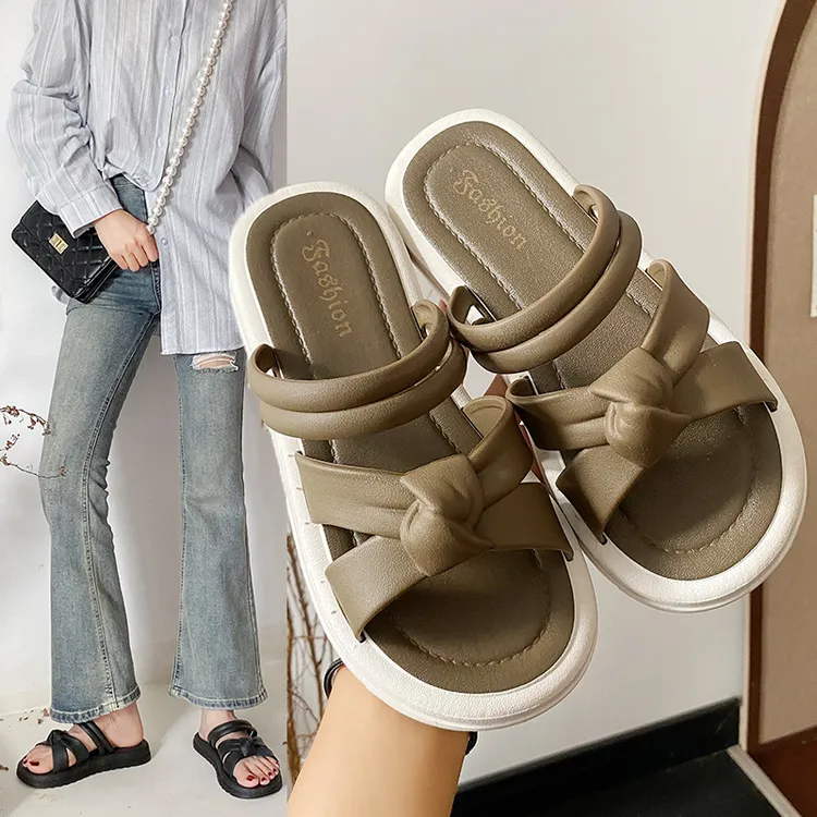 2025新款时尚厚底拖鞋女夏季外穿一字拖防滑凉拖鞋沙滩鞋百搭软底