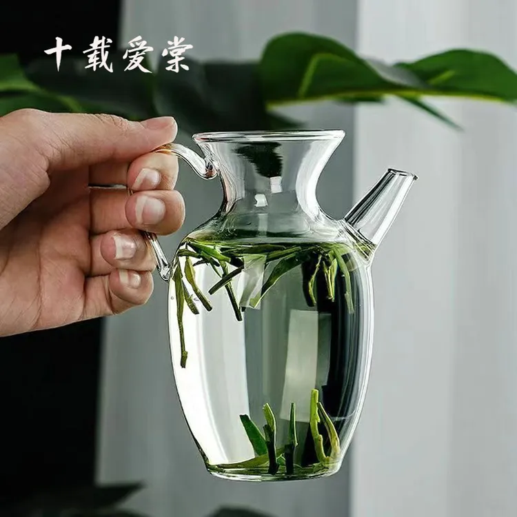十载爱棠绿茶壶功夫茶具小青柑茶壶高硼硅耐热玻璃办公家用泡茶壶