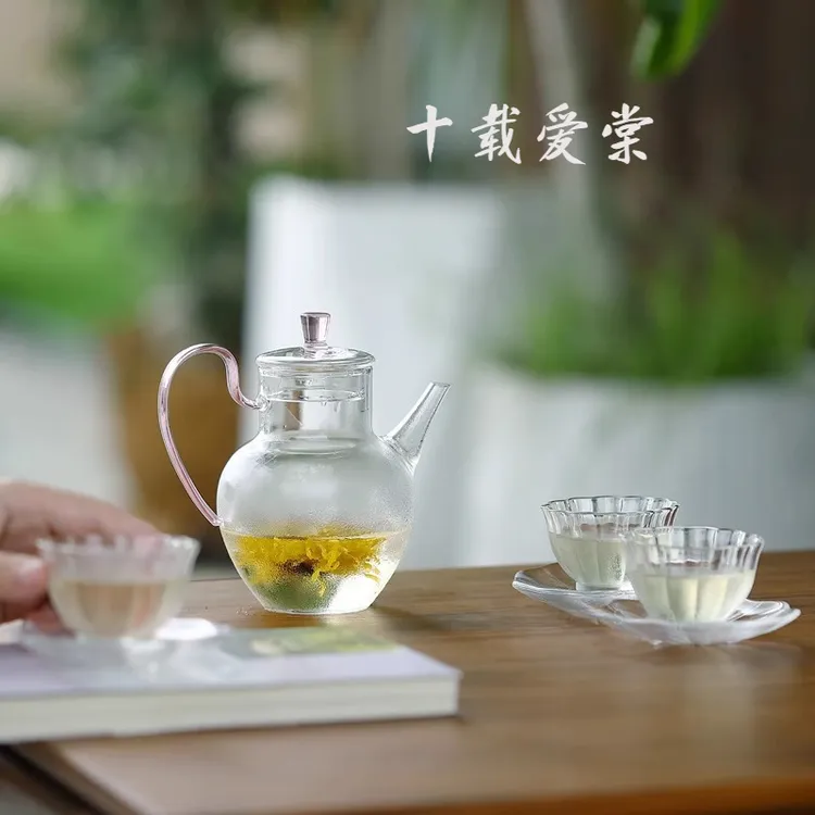 十载爱棠绿茶壶带盖仿宋执壶耐高温泡茶壶古风壶煮防烫茶壶花茶壶
