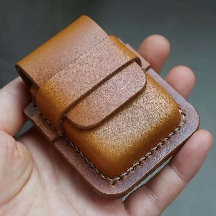 手工定制打火机皮套意大利巴特罗牛皮便携适用Zippo保护套软薄