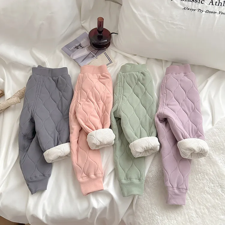 【加厚棉裤校服神器】儿童保暖裤子秋冬三层夹棉裤内穿打底