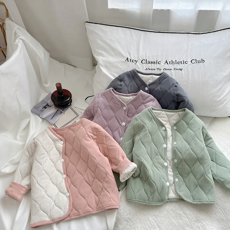 【加厚棉袄校服神器】儿童保暖上衣秋冬三层夹棉裤内穿打底外套