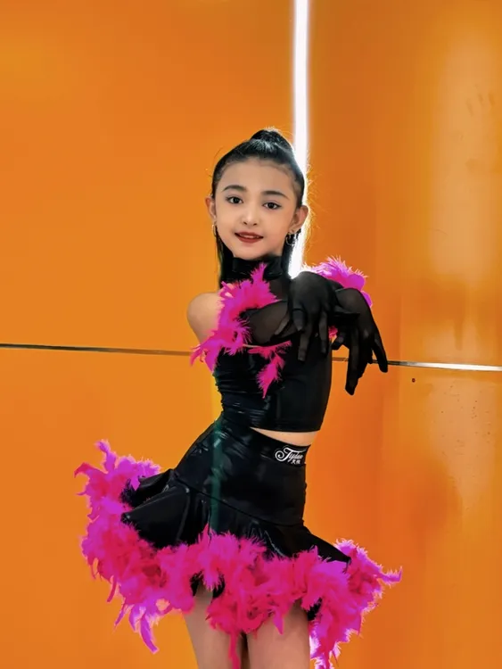 天悦舞服少儿拉丁舞练功服新款演出服气质收身表演服